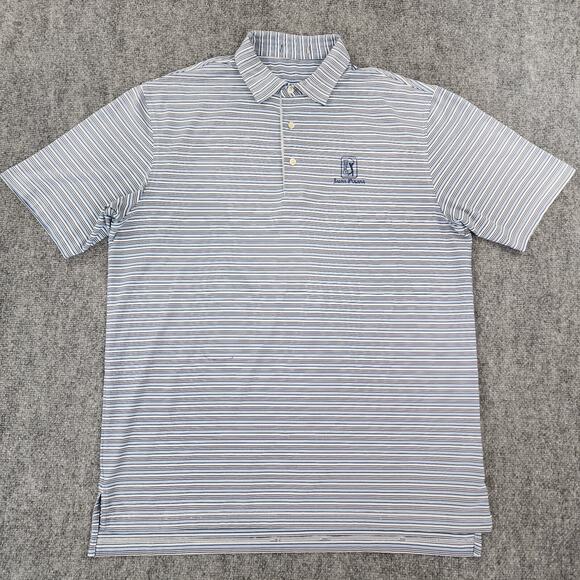 Peter Millar Other - Peter Millar Polo Mens XXL Blue White Stripe Jasna Polana Performance Golf Shirt